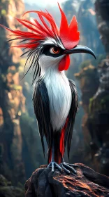 Exotic Bird with Colorful Feathers