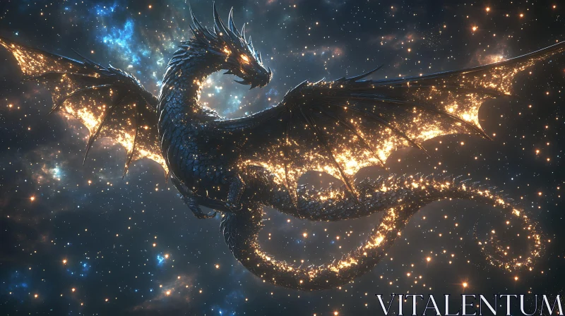 AI ART Celestial Dragon in the Starry Universe