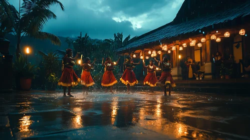 Women Dancing in the Rain