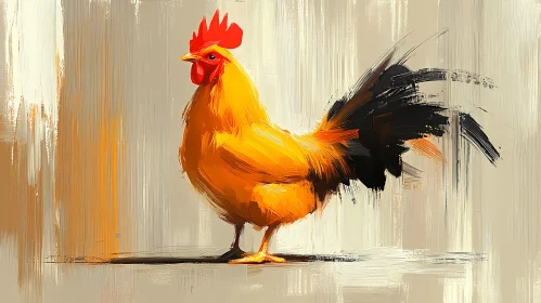 Vibrant Rooster in Artistic Rendering