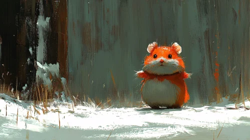 Charming Winter Hamster Art