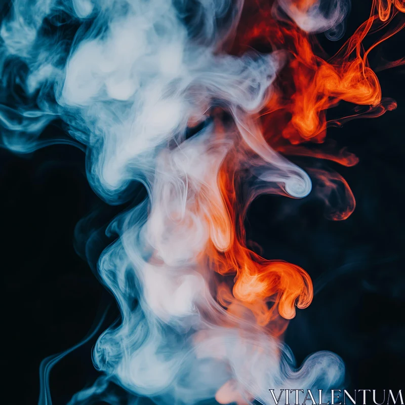 Mesmerizing Smoke Art in Red and Blue AI Image