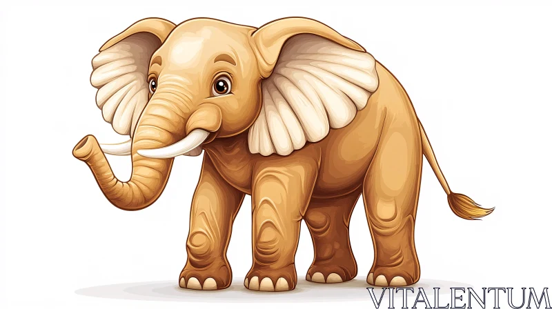 Adorable Elephant Drawing AI Image