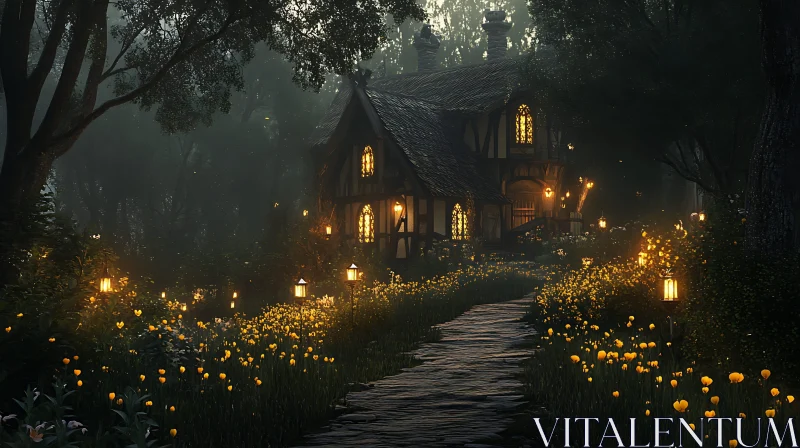 AI ART Fairytale House in a Magical Forest