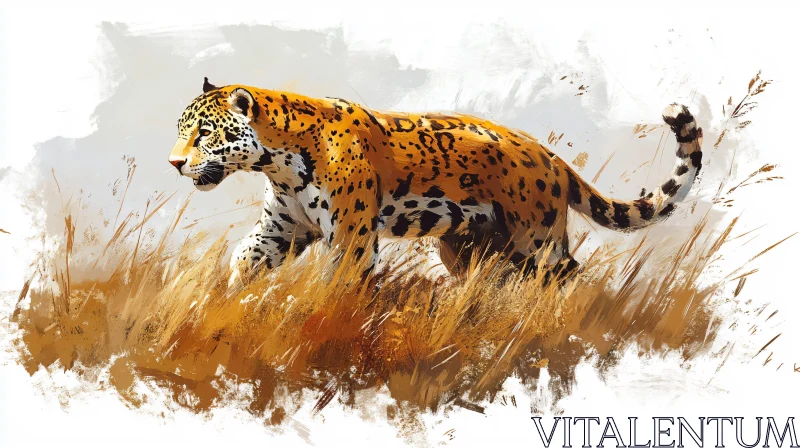 Jaguar Artwork in Natural Habitat AI Image