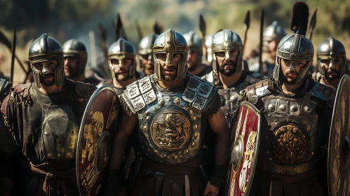 Ancient Roman Soldiers in Formation