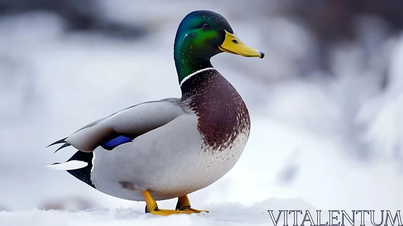 Winter Duck Portrait AI Image