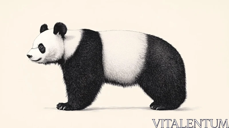 AI ART Monochrome Panda Artwork