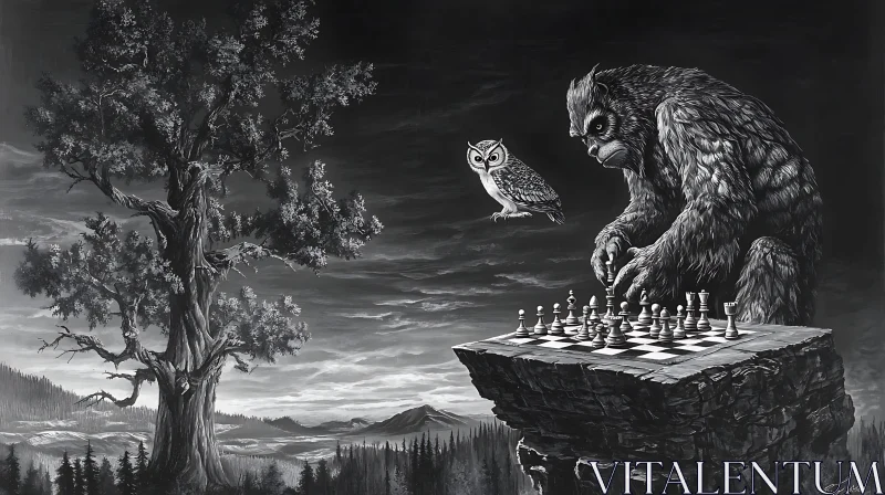 Monster and Owl Chess Game AI Image