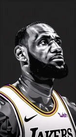 Stylized LeBron James Basketball Portrait