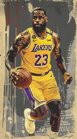 LeBron James Lakers Art