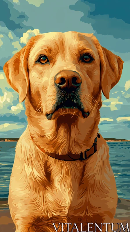 Canine Beach Art AI Image