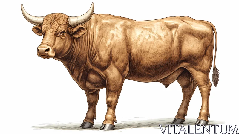 Powerful Bull Artwork AI Image