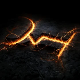 Illuminated Flaming Symbol with Electricity