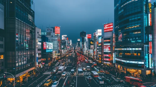 Night Lights: A Captivating Cityscape in Japanese Style