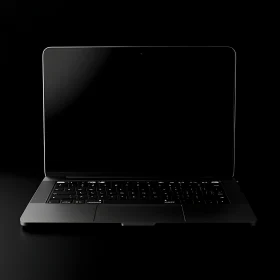 Sleek Black Laptop on Dark Background