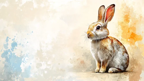 Artistic Rabbit Portrait Backdrop
