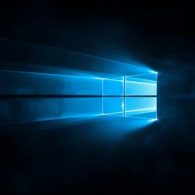 Abstract Blue Light Window Design