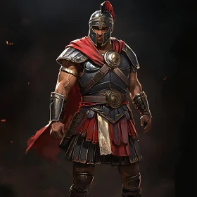 Ancient Warrior in Full Battle Dress