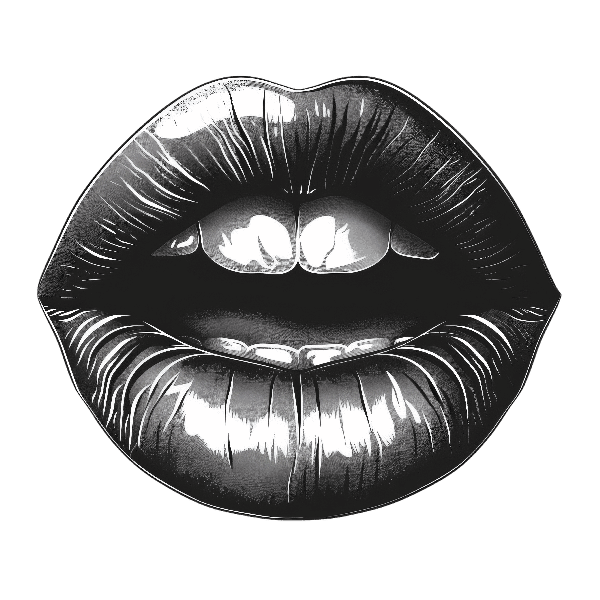 Glossy Lips Artwork for Fashion Apparel POD Design