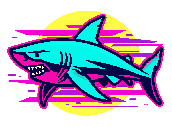 POD Design Vibrant Shark Print