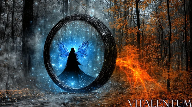 Mystical Portal in the Woods AI Image