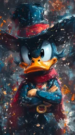 Expressive Cartoon Duck Painting