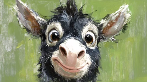 Whimsical Donkey Art with Expressive Features