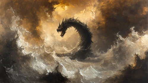 Sea Dragon Rising: A Fantasy Illustration