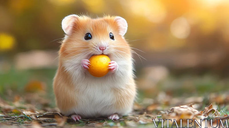 Cute Hamster in Autumn AI Image