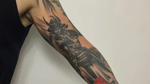 Forearm Tattoo: Samurai with Sword