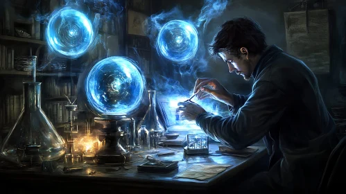 Magical Science Experiment in Dark Laboratory