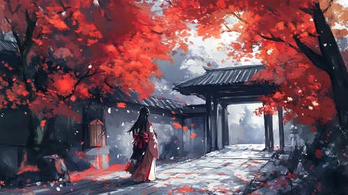 Red Leaves and Tradition: A Moment in Time