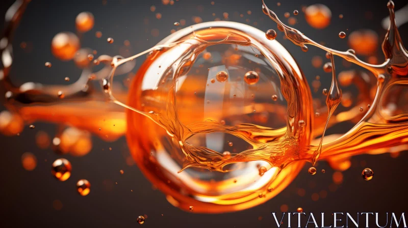 Abstract Orange Liquid Art: A Rendered Masterpiece AI Image