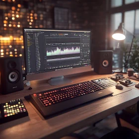 Optimized Audio Editing Desk Setup