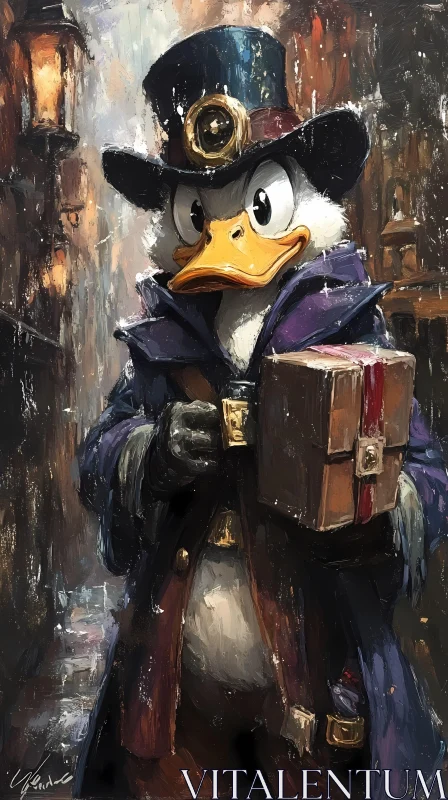 AI ART Adventurous Duck in Steampunk Style