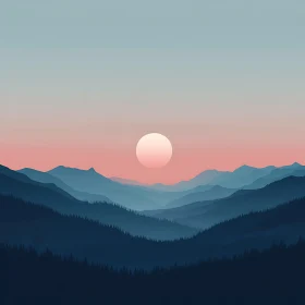 Pastel Mountain Serenity