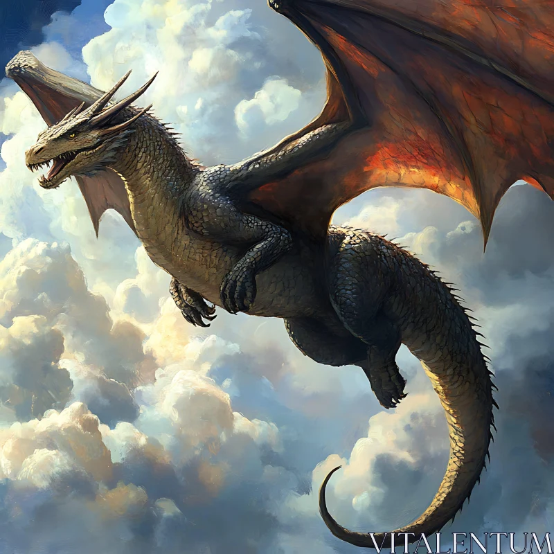 AI ART Majestic Dragon in Flight