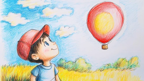 Child's Dream: Balloon Adventure Art