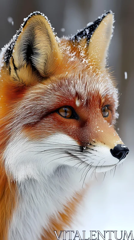 Winter Fox Close-Up AI Image