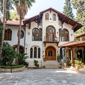 White House with Arched Windows