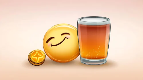 Emoji, Beer, and Coin Still Life