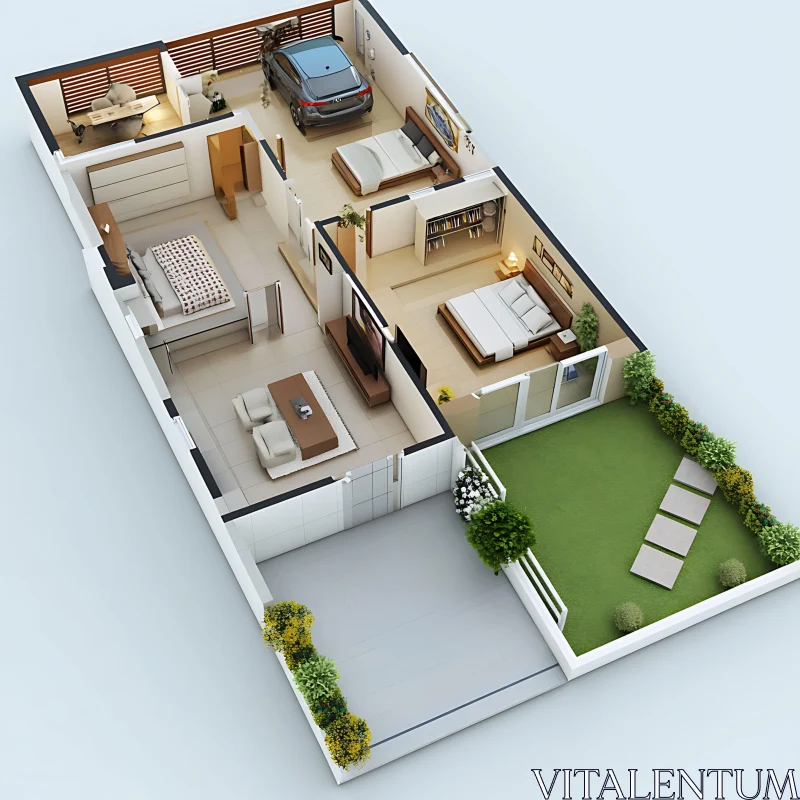 AI ART Architectural Blueprint of a Modern Home