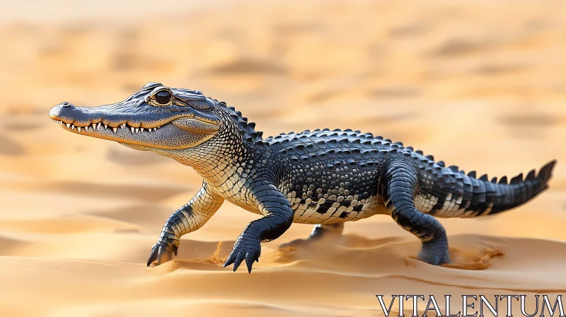 Reptile in Arid Terrain AI Image