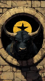 Ancient Bull with Star Symbol