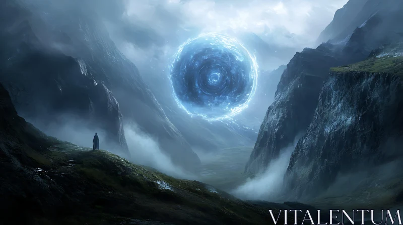 AI ART Ethereal Portal in Mountainous Terrain