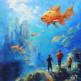 Surreal Seascape with Giant Fish