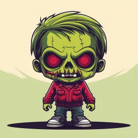 Cartoon Zombie Boy Illustration - Suitable for Children's Media