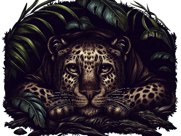 Detailed Jungle Leopard T-Shirt Design POD Design