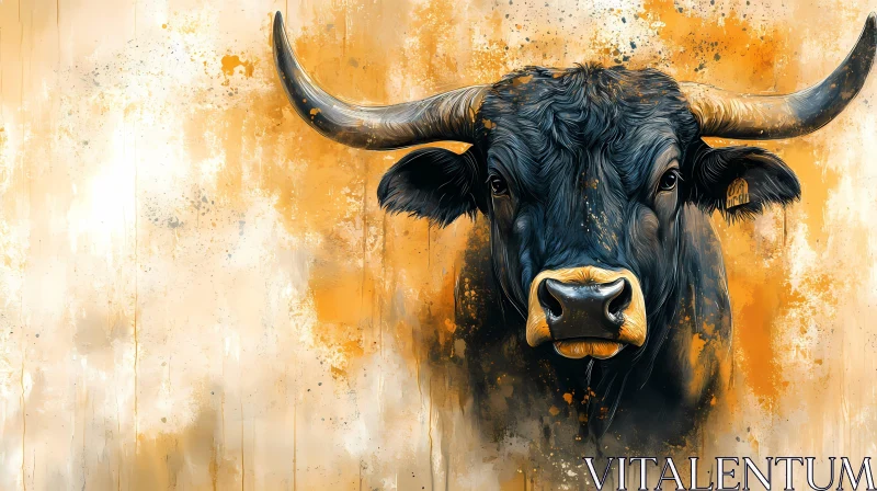 Textured Bull Art AI Image